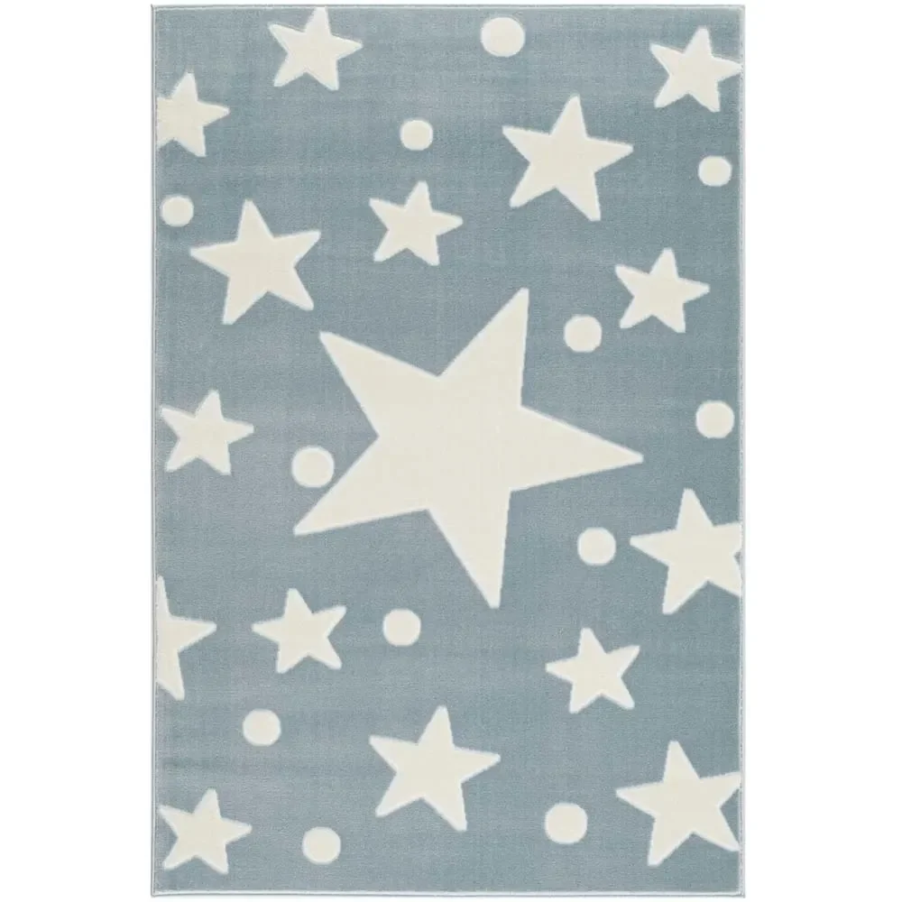Livone Teppich Estrella Stern & Konfetti blau, Teppichgrösse: 120 x 180 cm