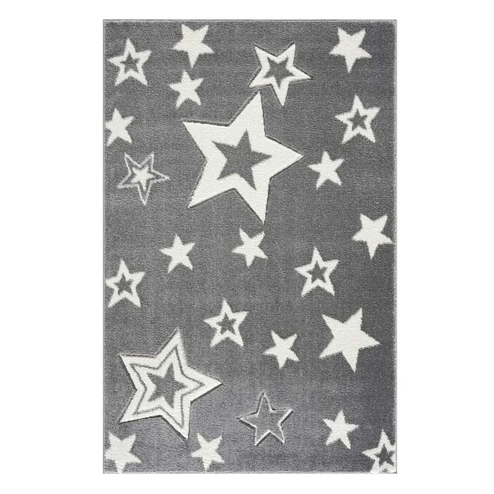 Livone Kinderteppich Galaxy Sterne grau, Teppichgrösse: 120 x 180 cm