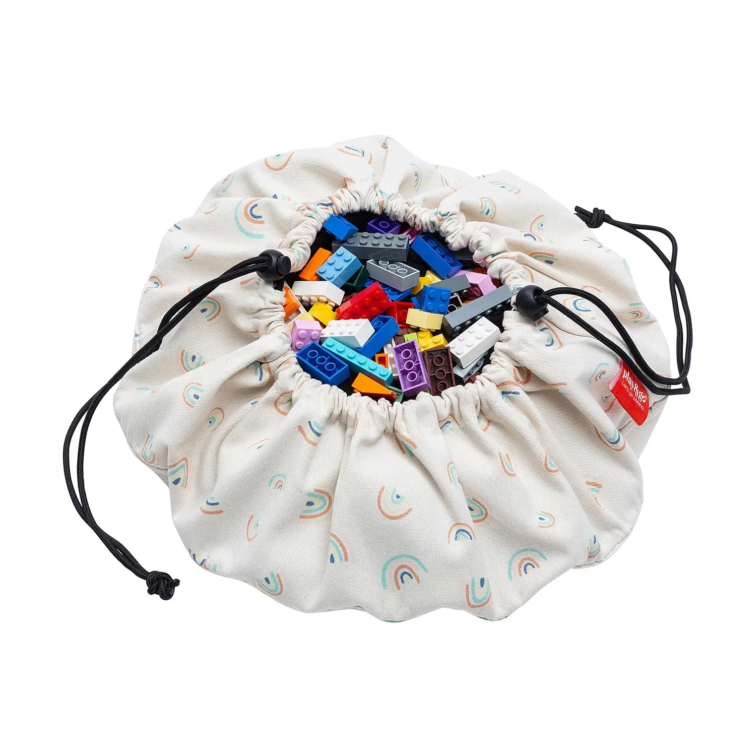 Play&Go Spielzeugsack, Spielzeugkorb, Spielzeug aufbewahrungstasche - Mini, Farbe: Mini-Regenbogen
