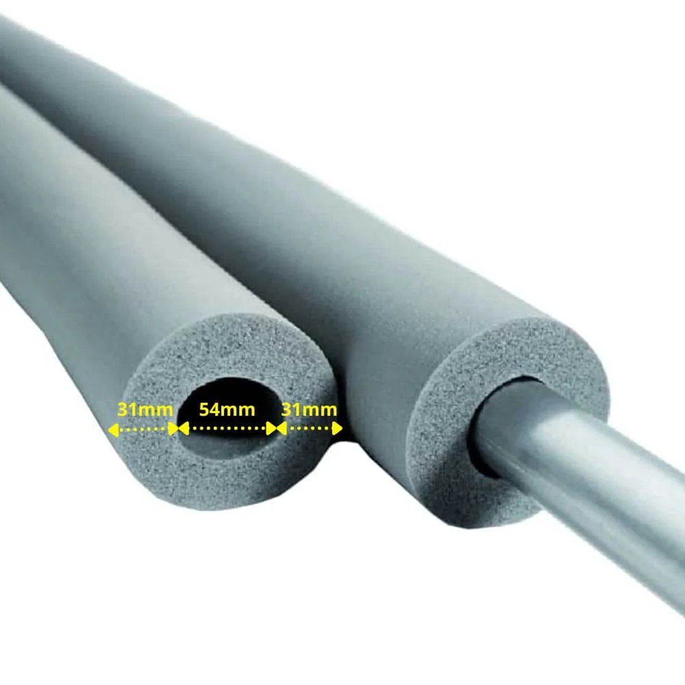 AEROFLEX® SH Rohrisolierung, Rohrdämmung - 2m, Flexibler Dämmstoff aus Geschlossenzelligem Schaum Kautschukbasis, Schwarz - 54 x 30 mm