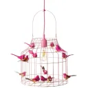Dutch Dilight Pendellampe rosa Vögelchen rosa, Größe: klein 42 x 24 cm