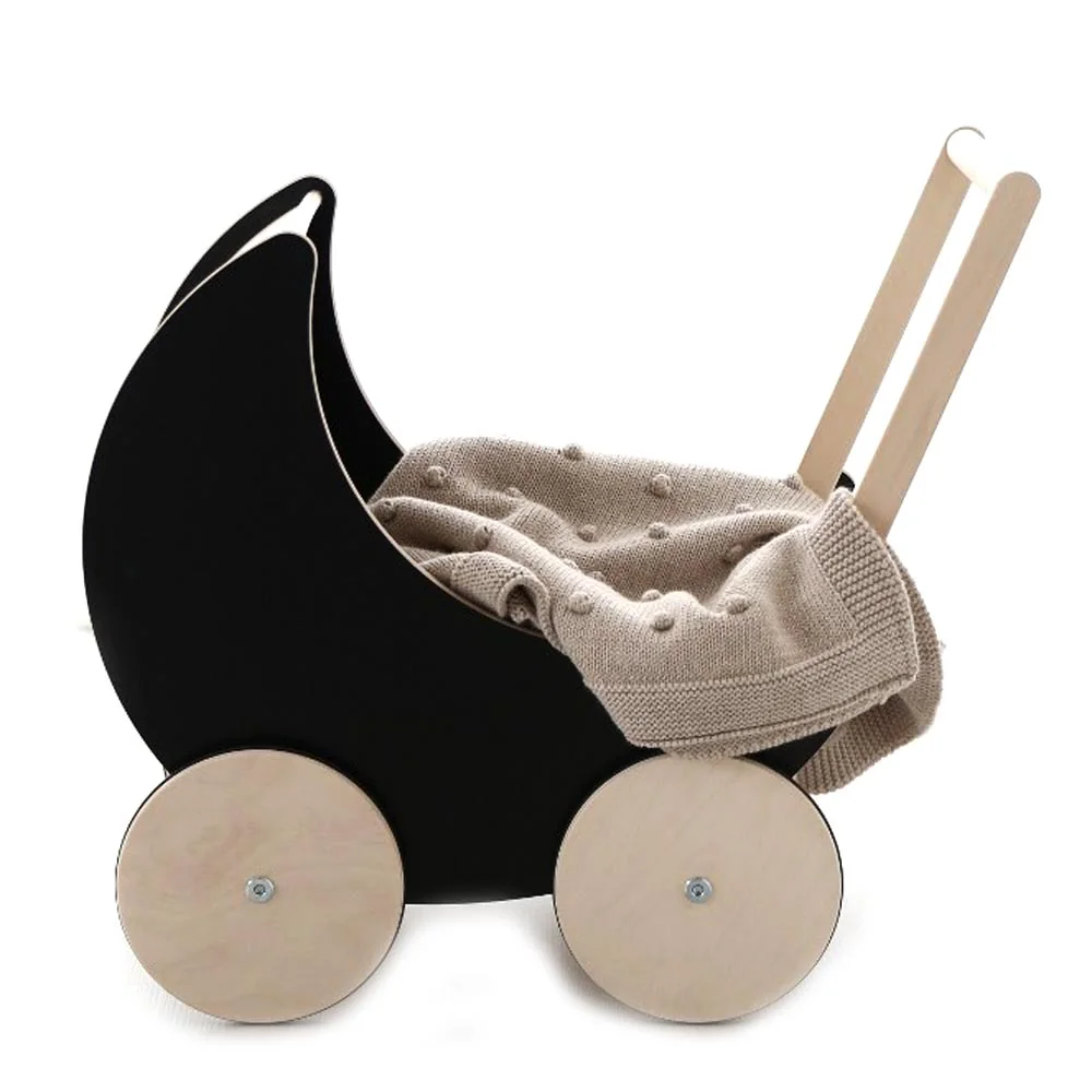 ooh noo Puppenwagen schwarz mit Tafellack