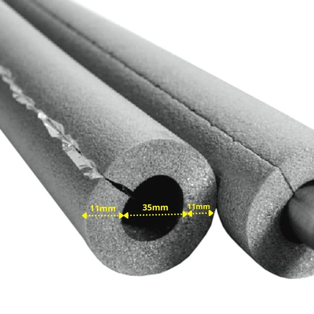 AEROFLEX® SH XT Rohrisolierung, Rohrdämmung - 2m, Selbstklebend, Flexibler Dämmstoff aus Geschlossenzelligem Schaum Kautschukbasis, Schwarz - 35 x 10 mm