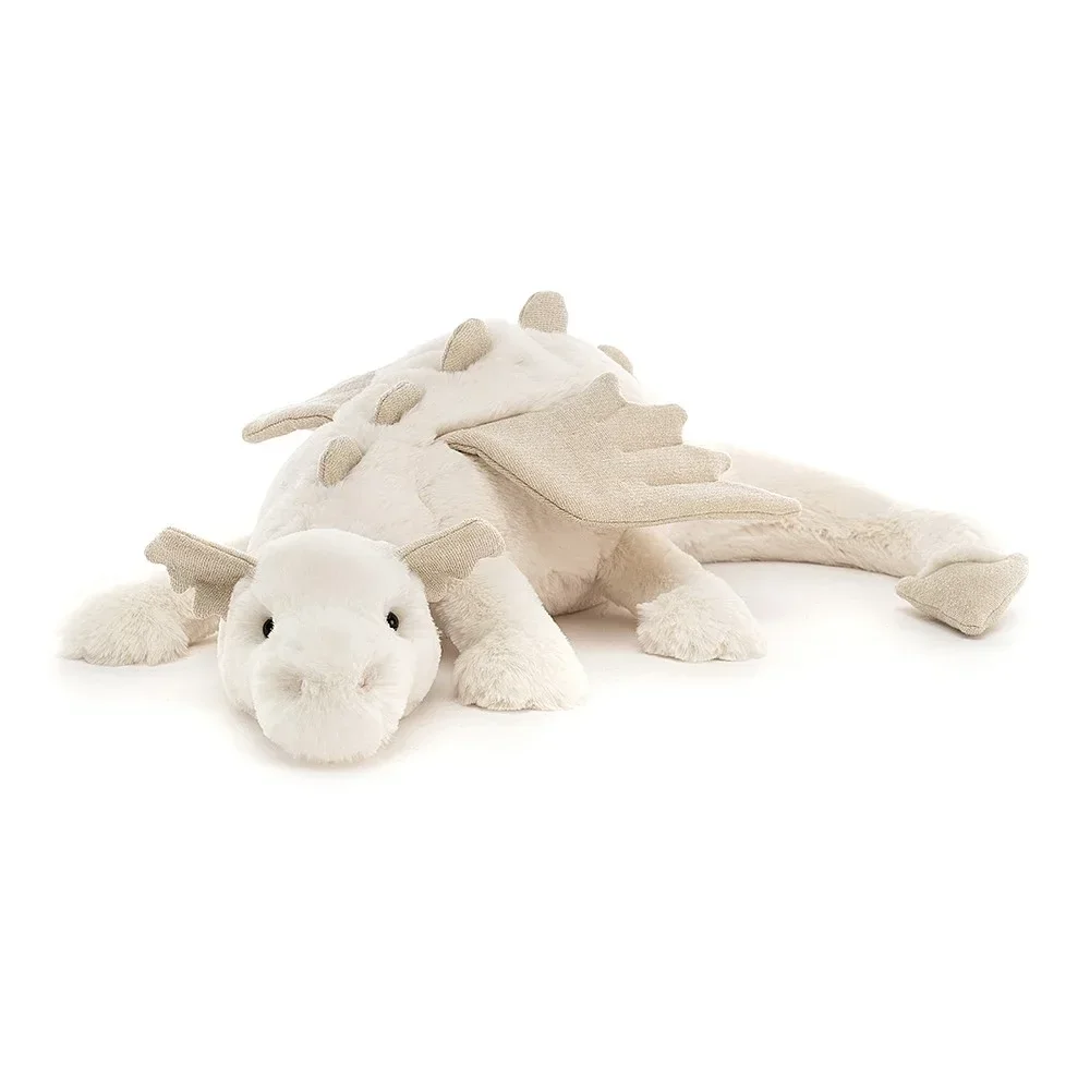 Jellycat Kuscheltier, Plüschtier, Stofftier - Snow Dragon, Größe: Mittel - H12 X B50 CM