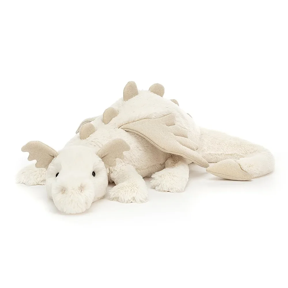 Jellycat Kuscheltier, Plüschtier, Stofftier - Snow Dragon, Größe: Riesig - H19 X B66 CM