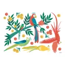 Lilipinso Wandsticker L Papageien im Tropenparadies bunt
