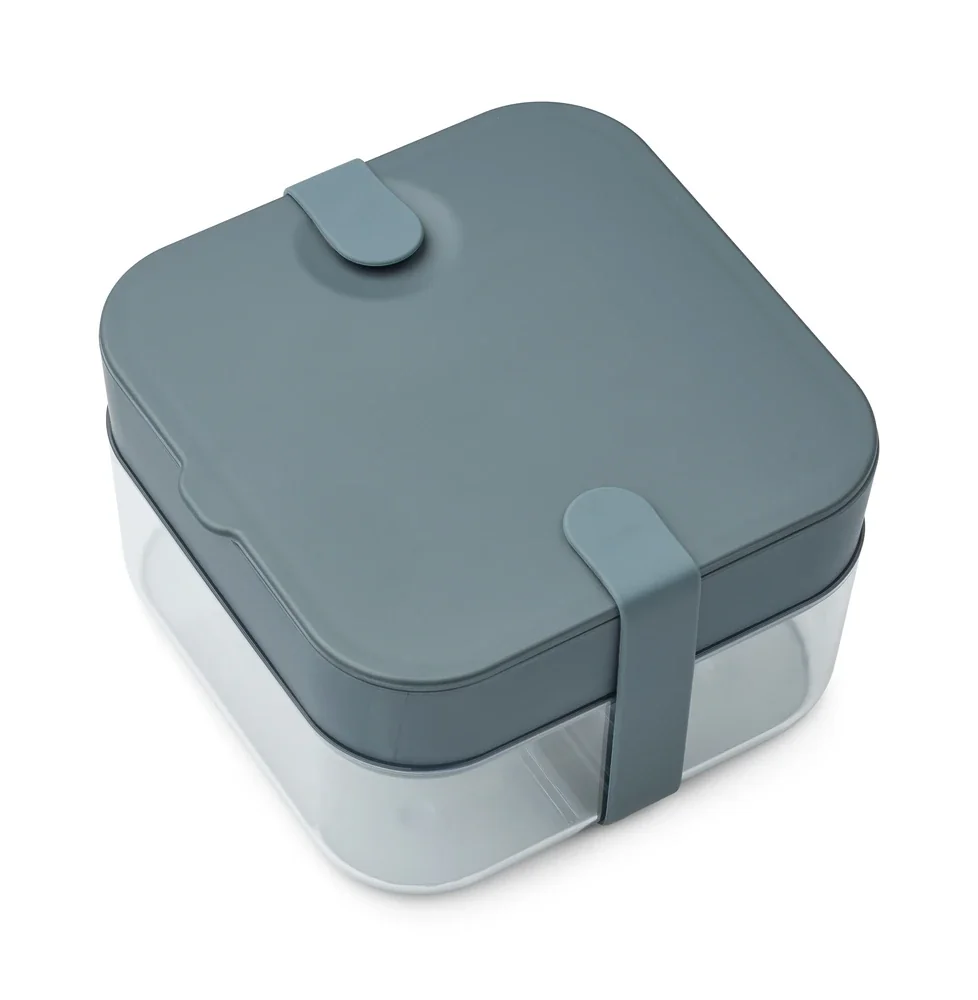 Liewood Bento Box, Lunchbox, Brotdosen - Amandine, Farbe: Meeresblau / Walblau