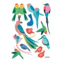 Lilipinso Wandsticker A3 tropische Vögel bunt