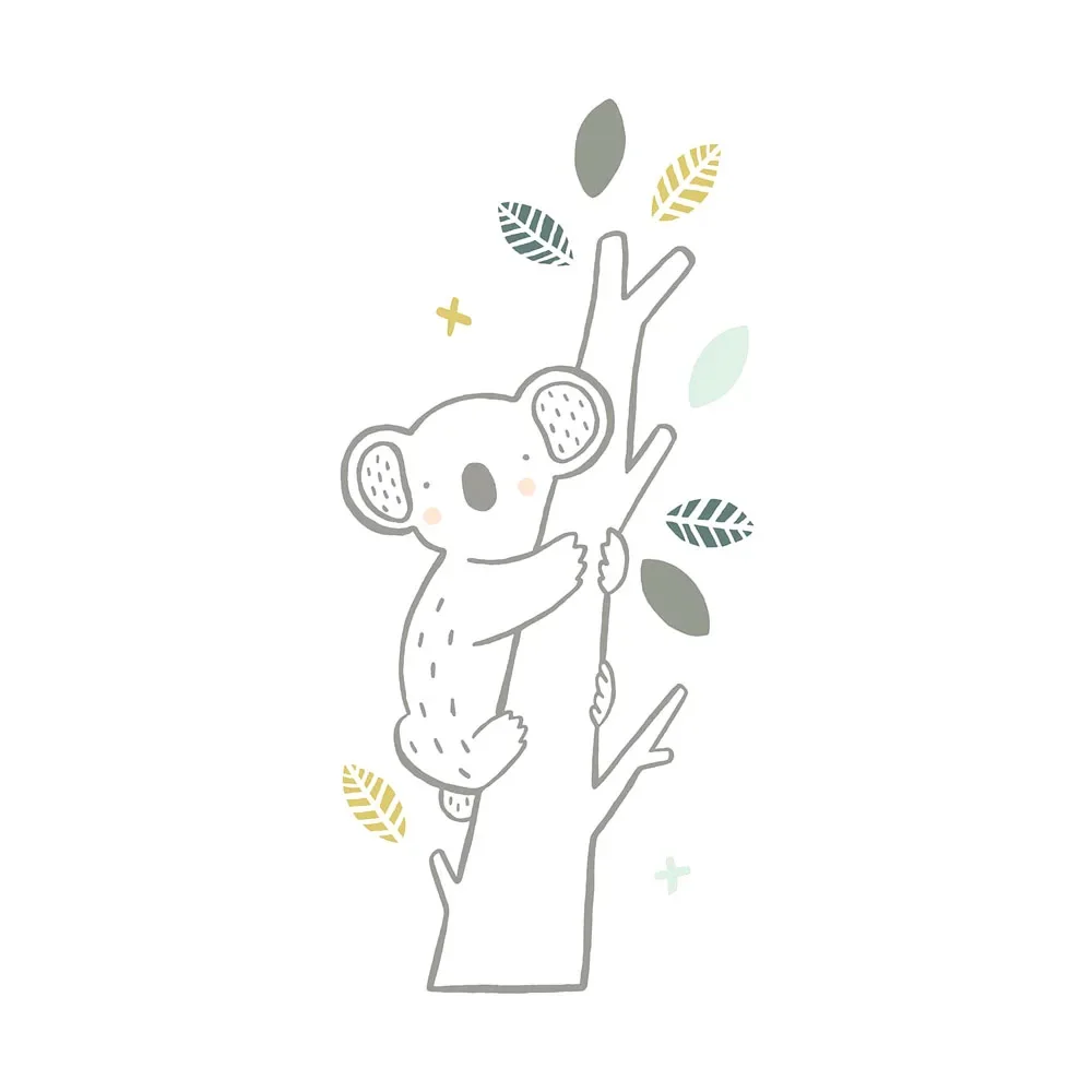 Lilipinso Wandsticker XL Kleiner Koala auf Ast grau grün