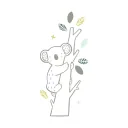 Lilipinso Wandsticker XL Kleiner Koala auf Ast grau grün