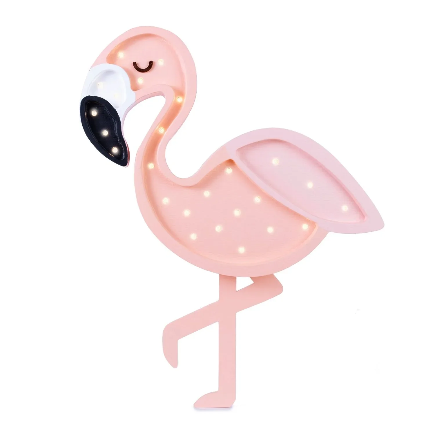 Little Lights Nachtlicht Kinder, Nachtlampe Flamingo - 100% Kiefernholz natur