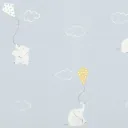 Casadeco My Little World Stoff Elefanten hellblau lime weiss