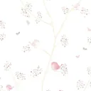 Casadeco My Little World Stoff Vögelchen rosa grau