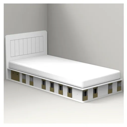 Mathy by Bols BOXES Kinderbett 1 Seite Stall natur 90 x 190