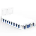 Mathy by Bols BOXES Kinderbett 2 Seiten Stall blau 90 x 190
