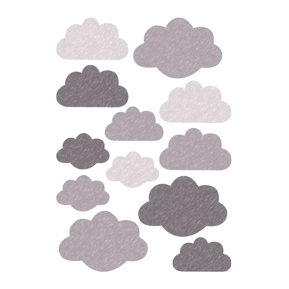 Buokids Wandsticker Wolken grau