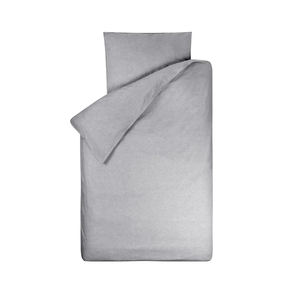 Bink Kinderbettwäsche Bo uni grau 100 x 135