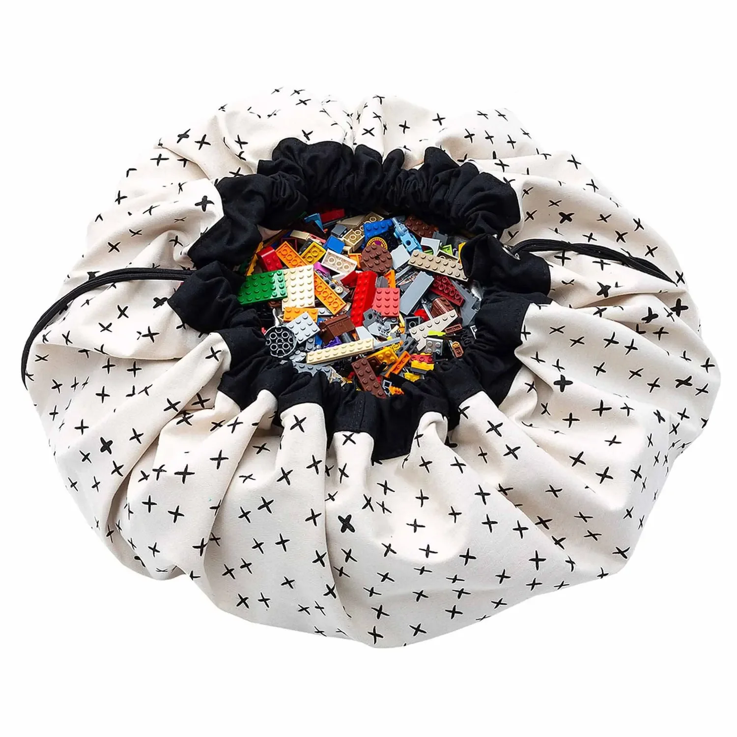 Play&Go Spielzeugsack, Spielzeugkorb, Spielzeug aufbewahrungstasche, Farbe: Kreuze