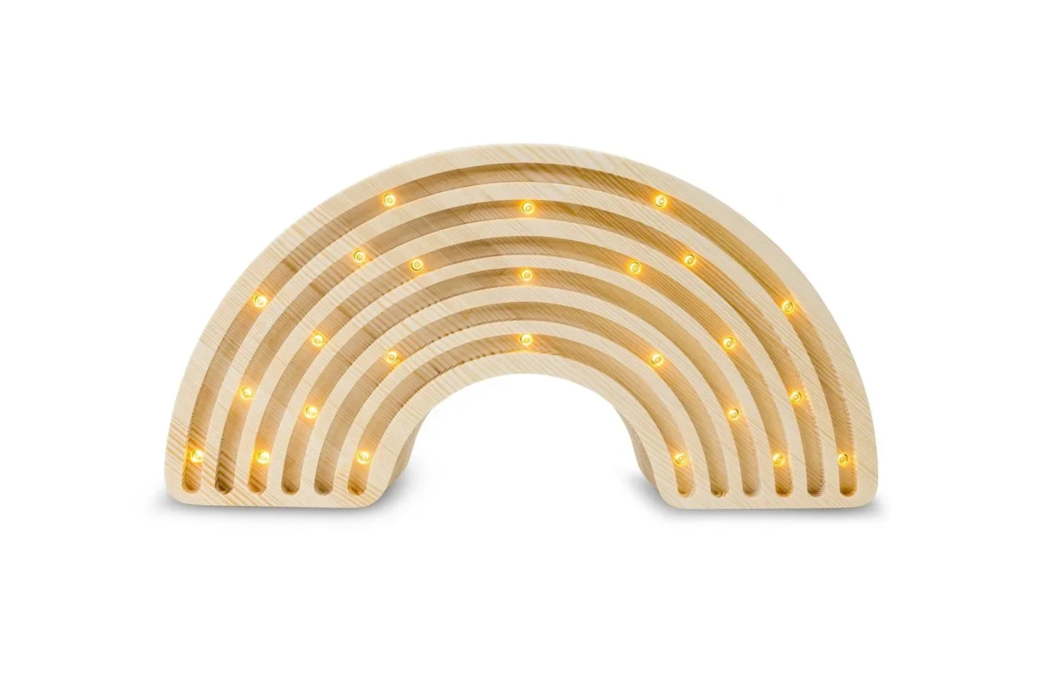 Little Lights Nachtlicht Kinder, Nachtlampe Regenbogen - 100% Kiefernholz natur, Farbe: Holz