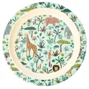 RICE Teller - All Over Jungle Animals Print, Melamin, Farbe: grün
