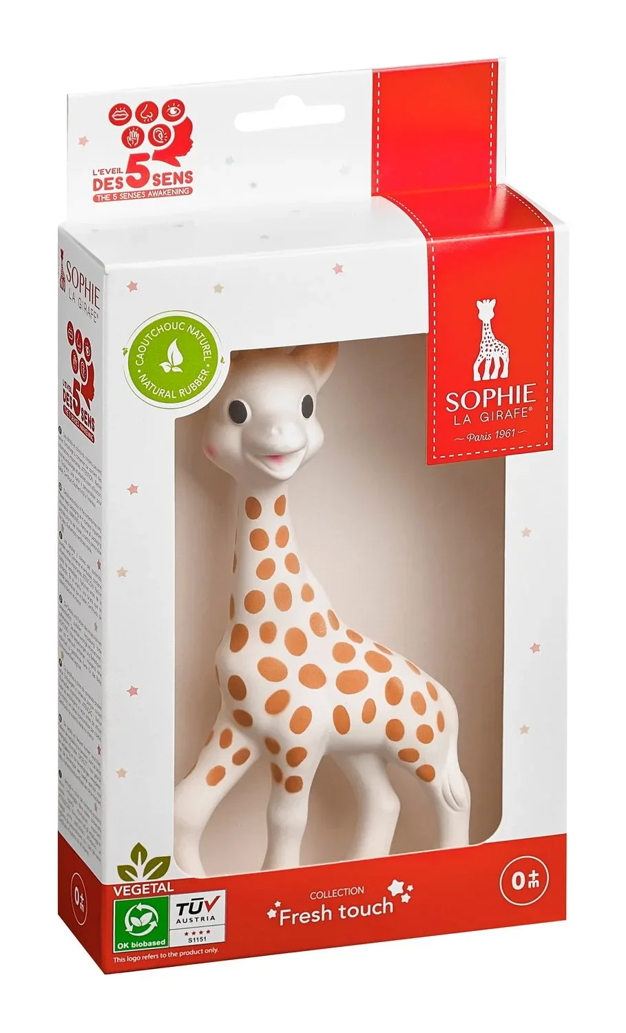 Sophie la girafe Beißring, Ringrassel - Naturkautschuk, ab der Geburt geeignet