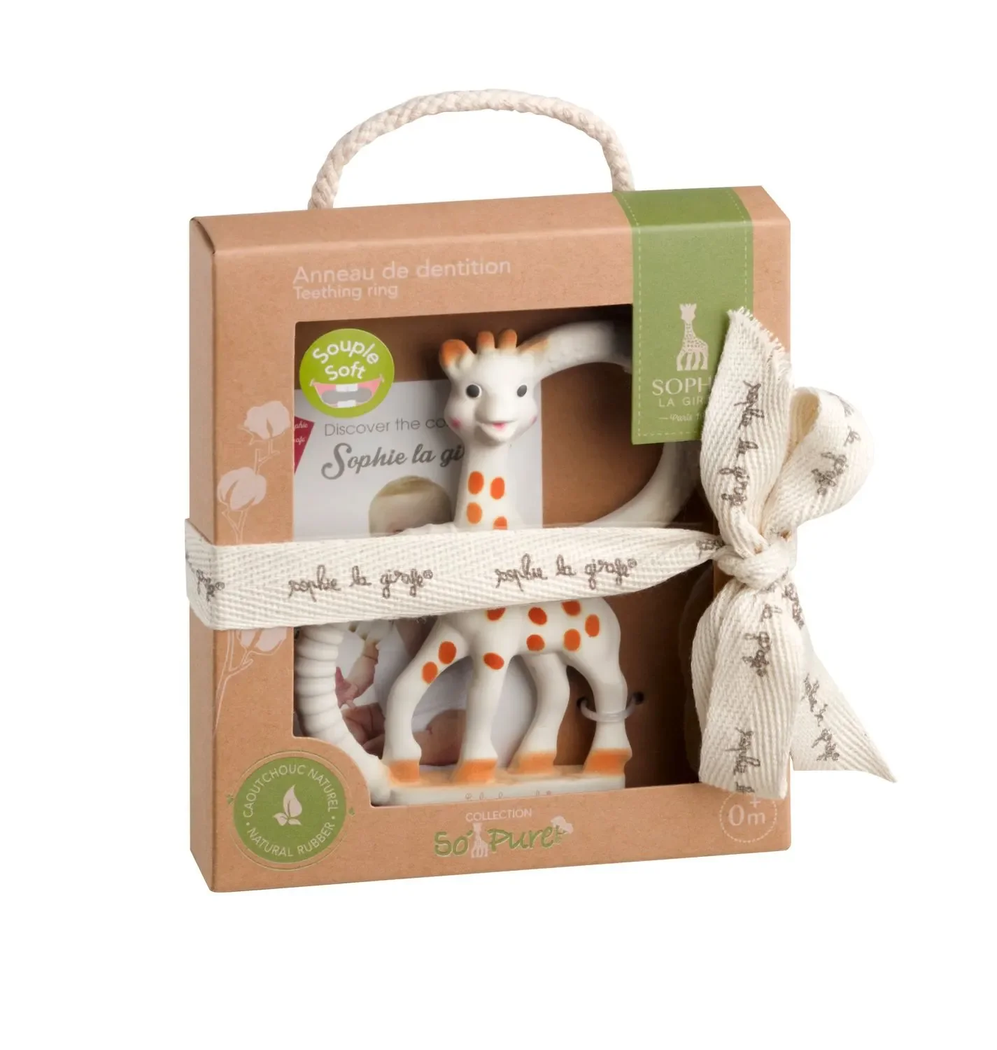 Sophie la girafe Beißring, Ringrassel - So'Pure, Version Weich, Naturkautschuk