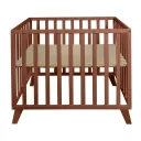Quax Laufstall Alix | Höhenverstellbarer Laufgitter aus Massivholz | Sicherer & stilvoller Spielbereich für Babys - WALNUSS