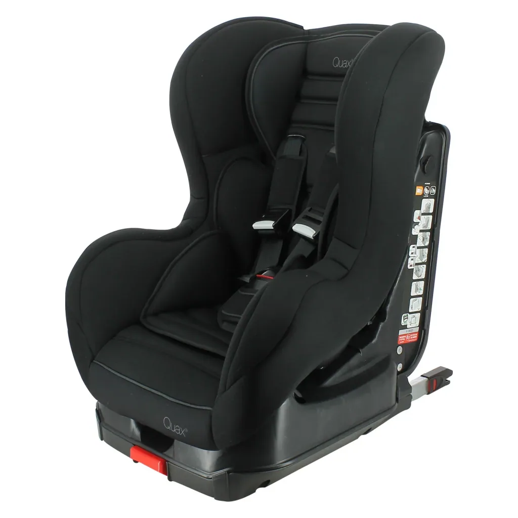 Quax i-Size Autositz 76-140 cm | Mitwachsender Kindersitz mit ISOFIX & Top Tether | Seitenaufprallschutz & 5-Punkt-Gurt, Schwarz