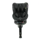 Quax Autositz R129 Freedom 360° | Drehbarer i-Size Kindersitz 40-105 cm | Reboarder mit ISOFIX & Stützfuß, Schwarz