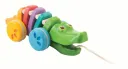 Plan Toys - Nachziehtier - Regenbogen Krokodil, Gummibaumholz