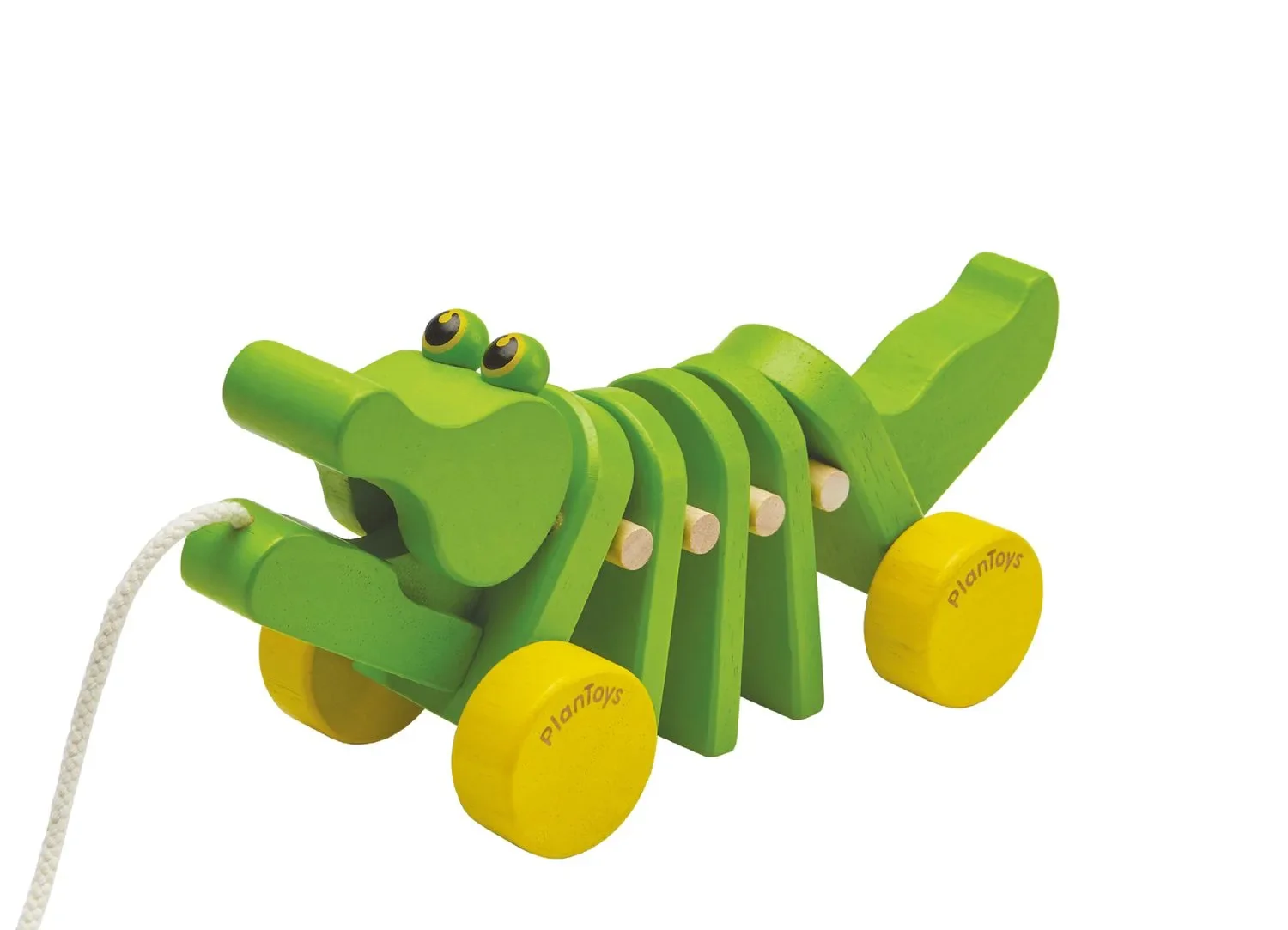Plan Toys - Nachziehtier - Tanzendes Krokodil, Gummibaumholz