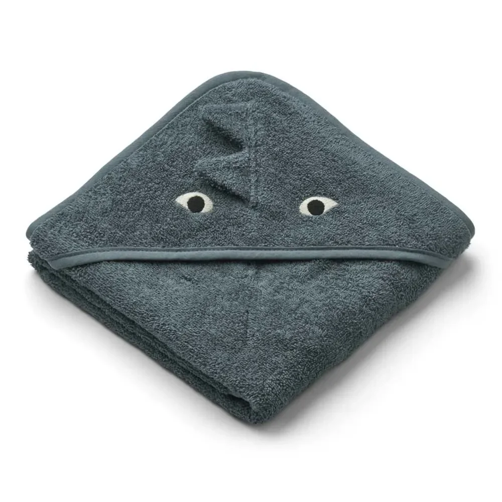 Liewood "Albert" Baby Kapuzen Handtuch Drache blau