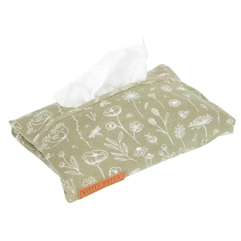 Little Dutch Feuchttuch Box Bezug "Wild Flowers" oliv