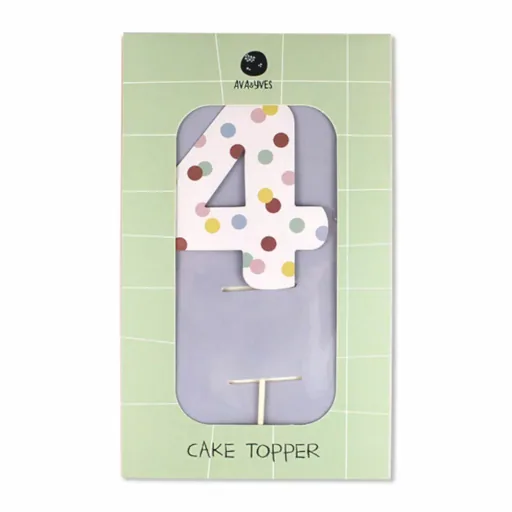 Ava & Yves Cake Topper Zahl "4"