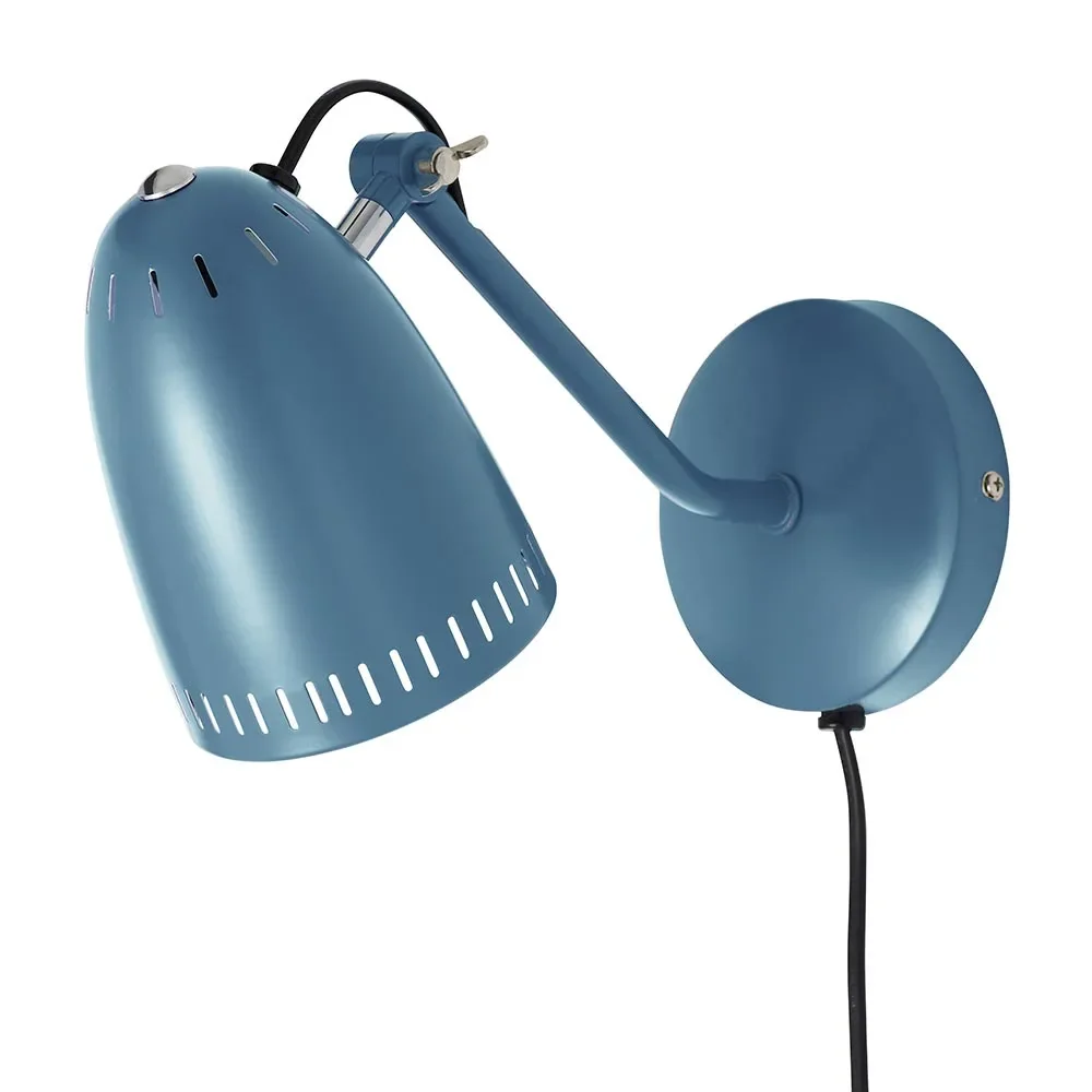 Superliving Wandlampe Metall "Dynamo" matt rauchblau