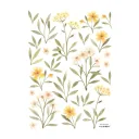 Lilipinso Wandsticker A3 Blüten und Blätter grün rosa gelb