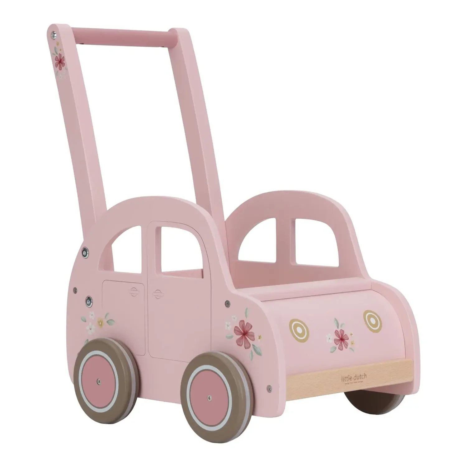 Little Dutch lauflernwagen Holz, laufhilfe - Rosa, 33x26 5x34,5