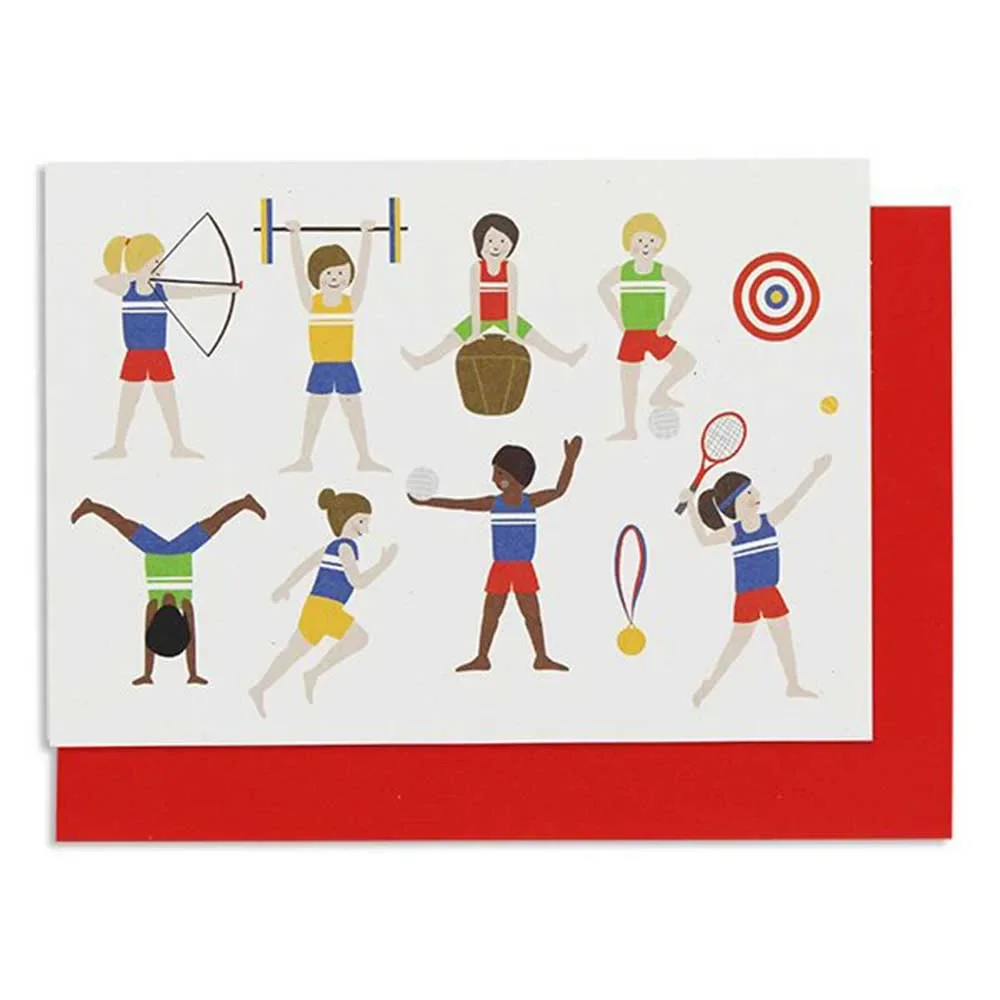Ava & Yves Glückwunsch Klappkarte Athleten