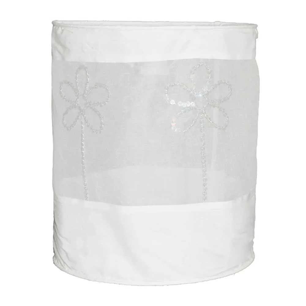 Taftan Lampenschirm geknittert Blume weiß