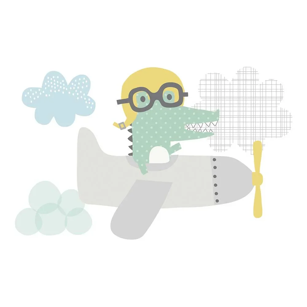 Lilipinso Wandsticker XL Krokodil im Flugzeug