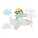 Lilipinso Wandsticker XL Krokodil im Flugzeug