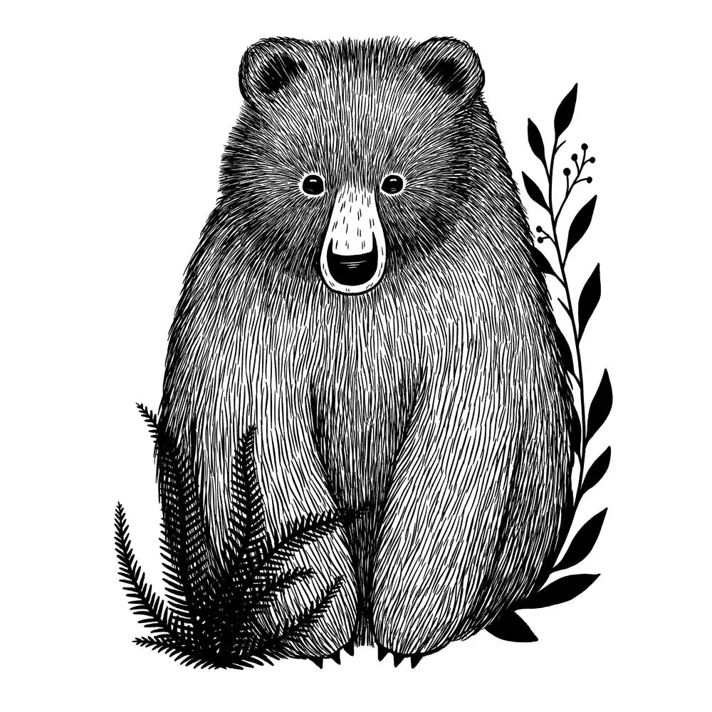 Lilipinso Wandsticker Kleiner Bär schwarz weiss