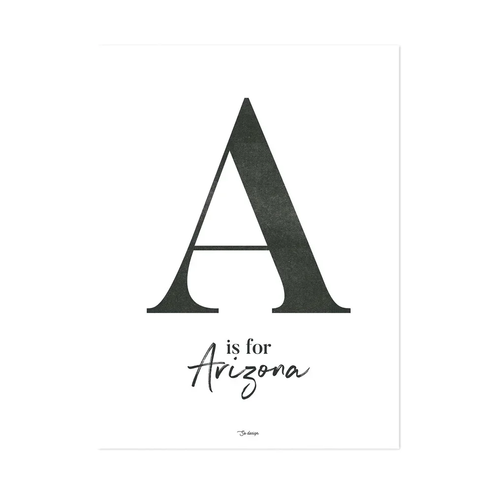 Lilipinso Poster A is for Arizona schwarz auf weiss