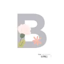 Lilipinso Sticker Buchstabe mit Blüten grau rosa pastell B