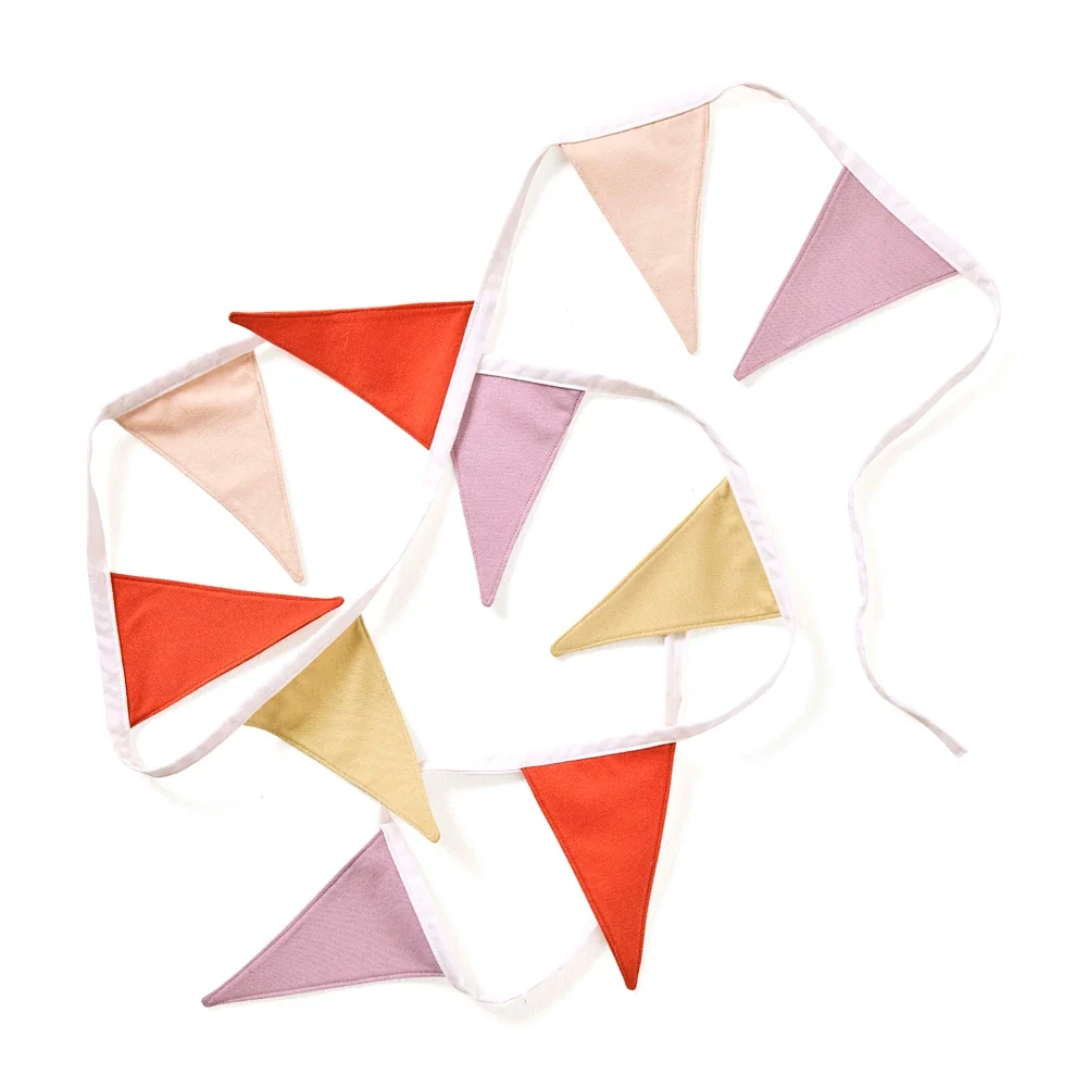 Kids Concept Stoff Wimpelgirlande rot lila