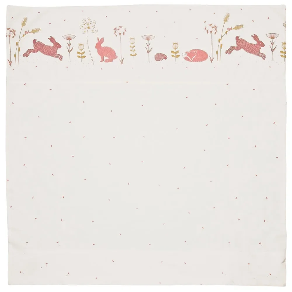 Taftan Babybettwäsche "Hello World" rosa beige 80 x 80