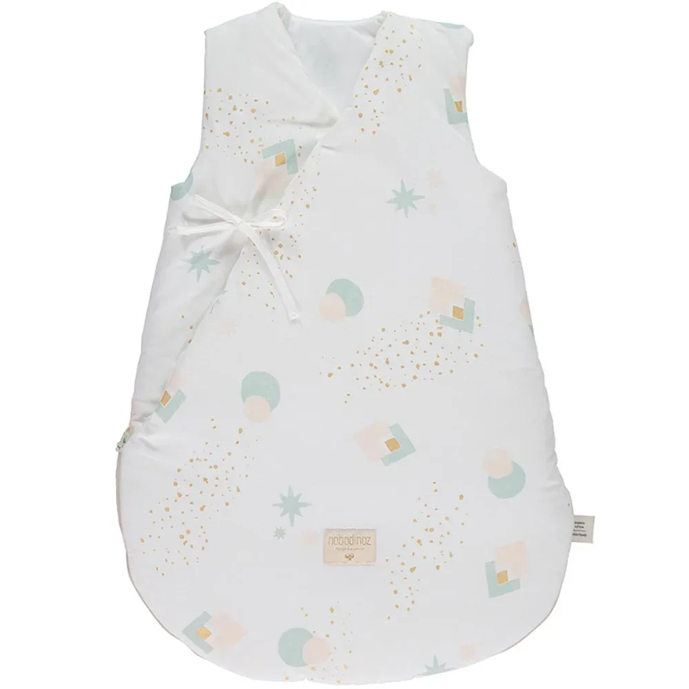 Nobodinoz Babyschlafsack "Cloud" geometrische Formen aqua weiss, Größe: 0 - 6 Monate
