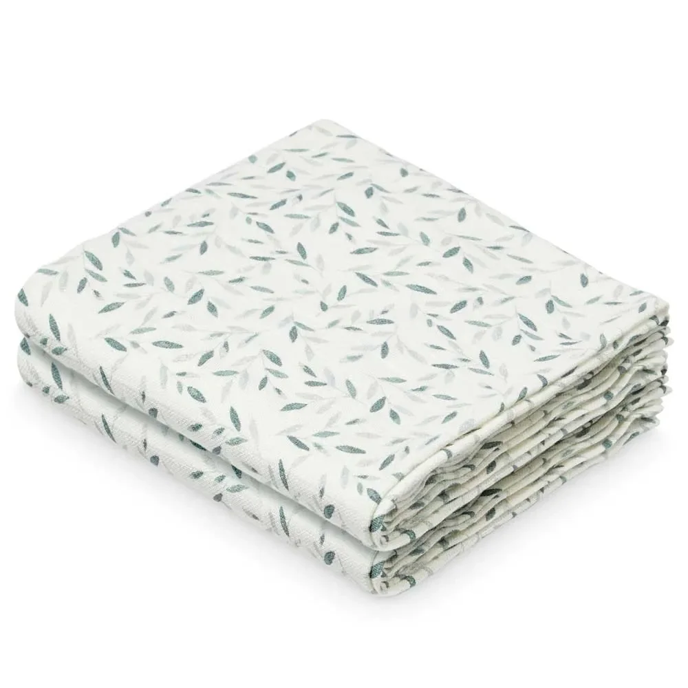 Cam Cam Mulltuch 2er Set "Green Leaves" grüne Blätter