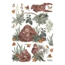 Lilipinso Wandsticker A3 Regenwald Orang-Utans braun