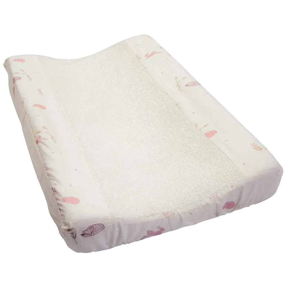Taftan Bezug Wickelauflage "Hello World" rosa beige